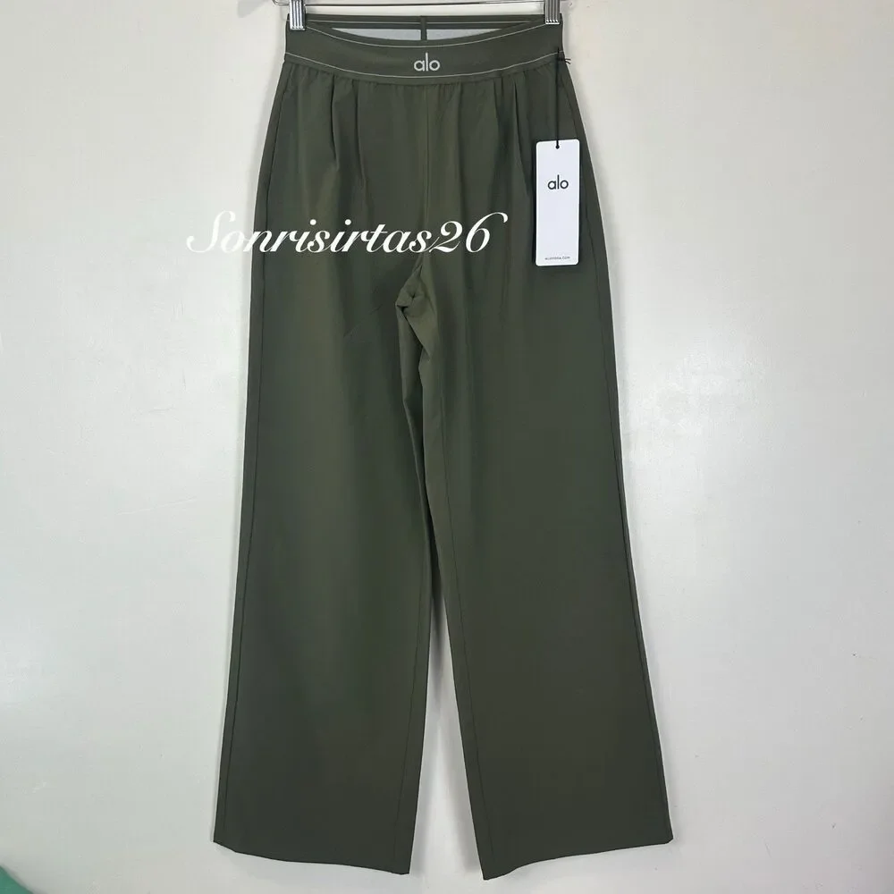 Alo Yoga Women's Suit Up Trouser (Regular) Size XXS Green Olive Limited Edition